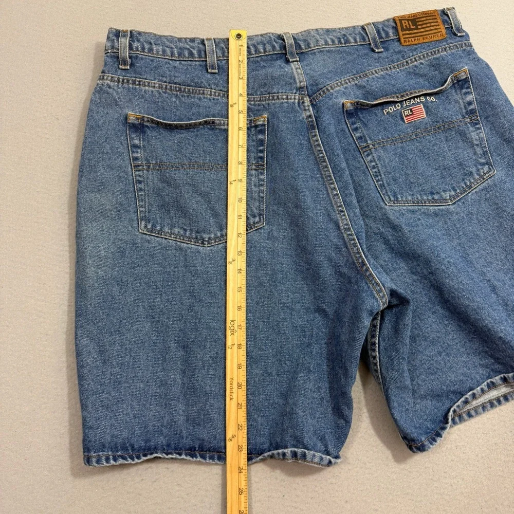 Vintage Polo Jeans Co Ralph Lauren Shorts Men's 42 Blue USA Flag Embroidered y2k